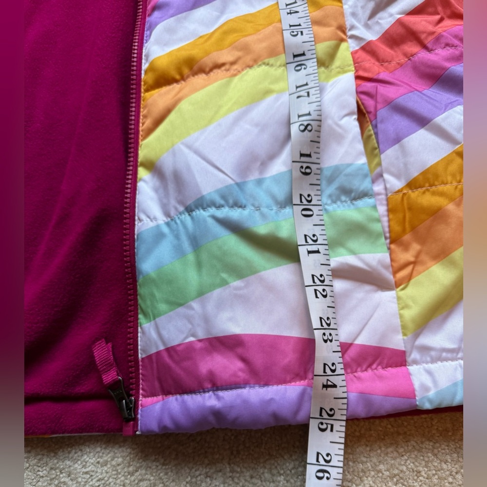 NWOT Multicolor Striped Kids Puffer Jacket - Picture 6 of 7